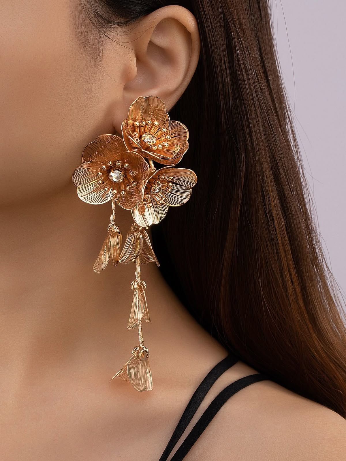 Turkey Pattern Long Earrings – Elegant Imported Design