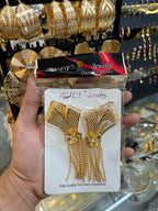 Turkey Pattern Long Earrings – Elegant Imported Design