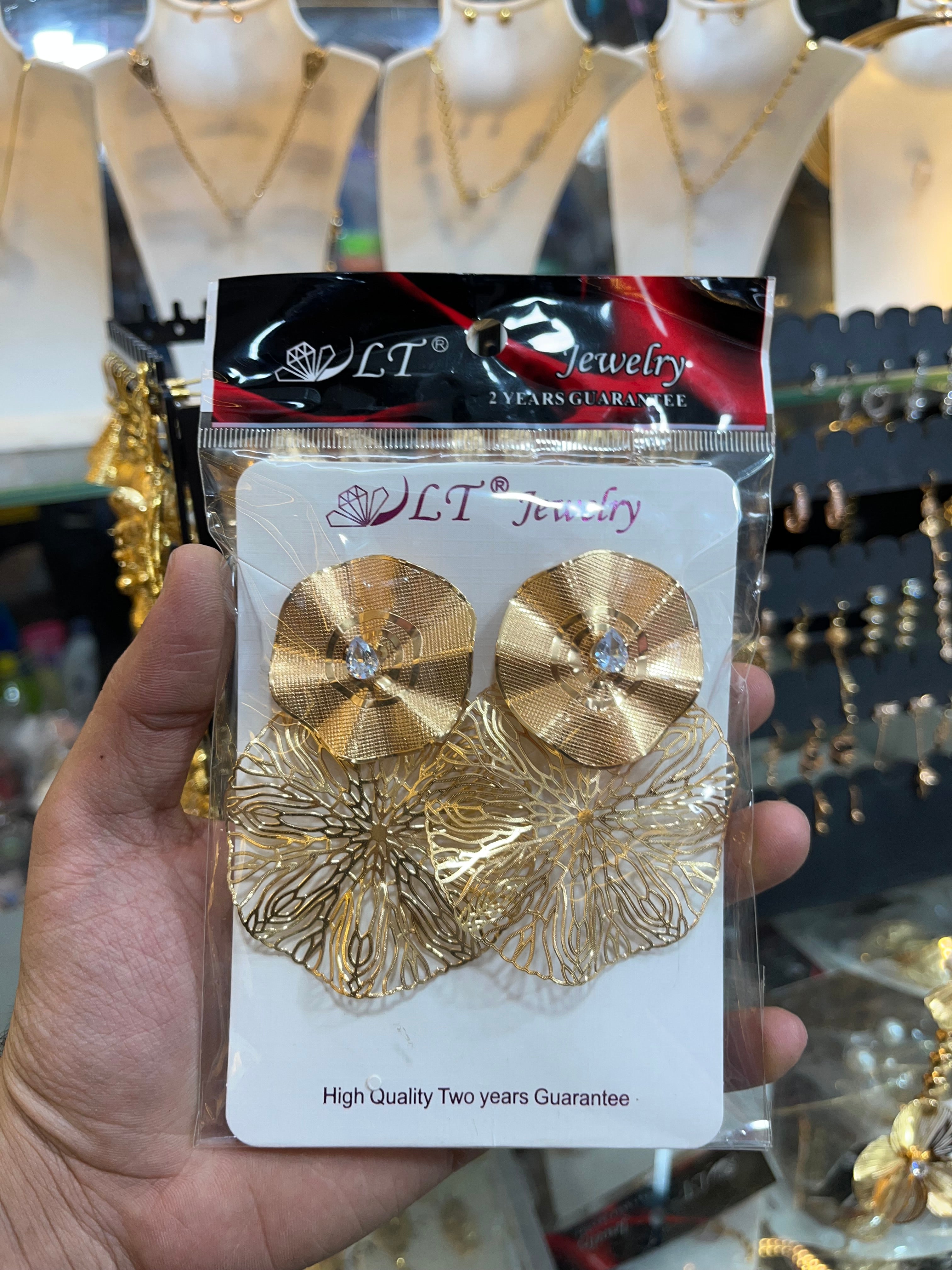 Turkey Pattern Long Earrings – Elegant Imported Design